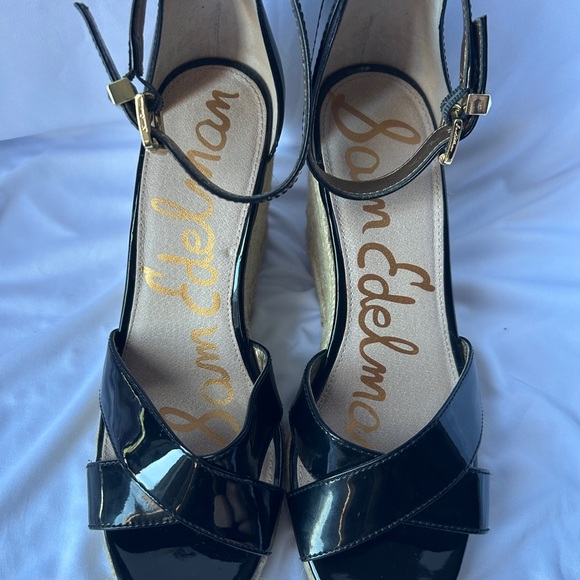 Sam Edelman Brenda Wedges in black size 8 NWOB WORN ONCE - Picture 6 of 9